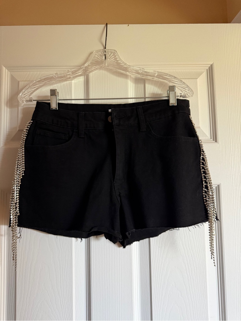 Forever 21 Black Fringe Rhinestone Shorts